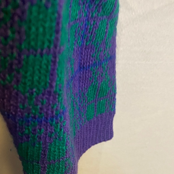 Purple and Green Knit Sweater - Picture 5 of 9